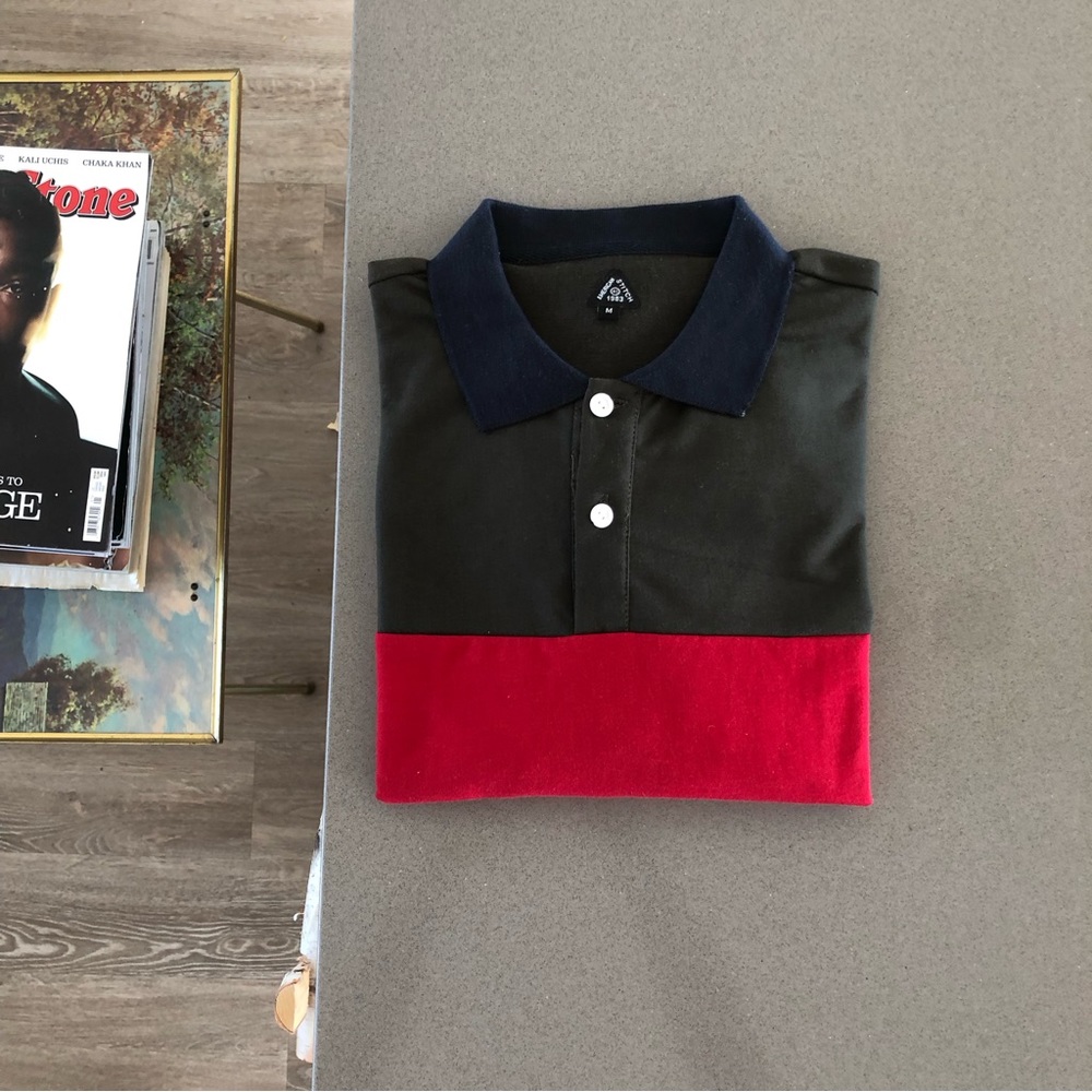 American stitch long sleeve polo  shirt